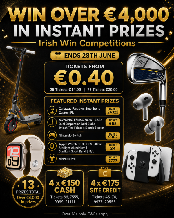 Win Over €4,000 In Instant Prizes